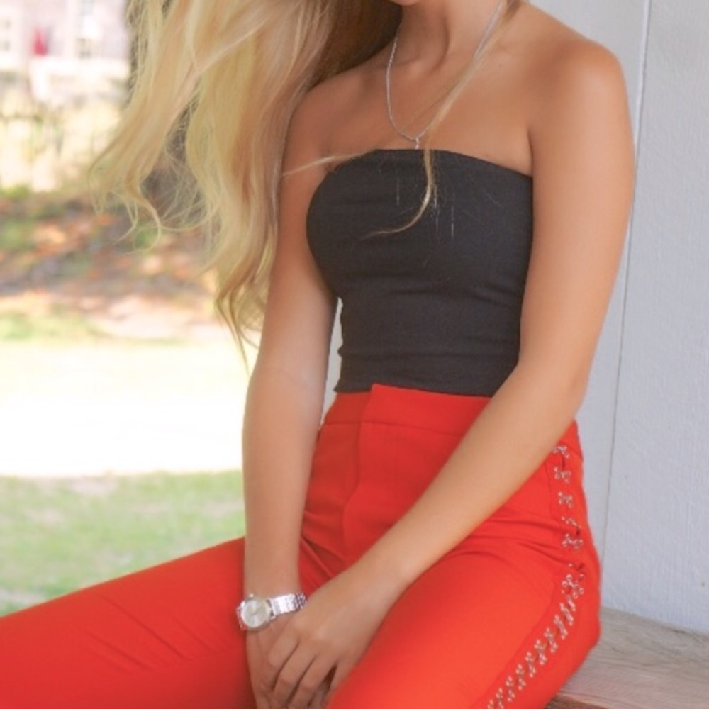 Red Wide Leg High Waisted Pants 36 ❤️ SAHARA RAY by Nakd